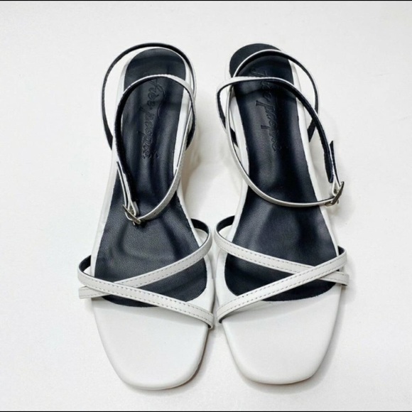 Free People Y2K White Strappy Salina Kitten Heels - Picture 5 of 6